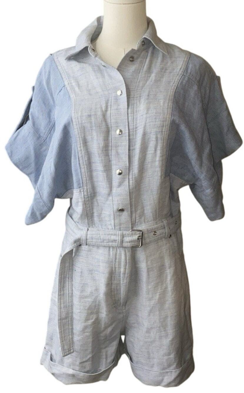 IRO Playsuit Landemon One Piece Blue Size 34 (US 2) Linen Cotton Blend